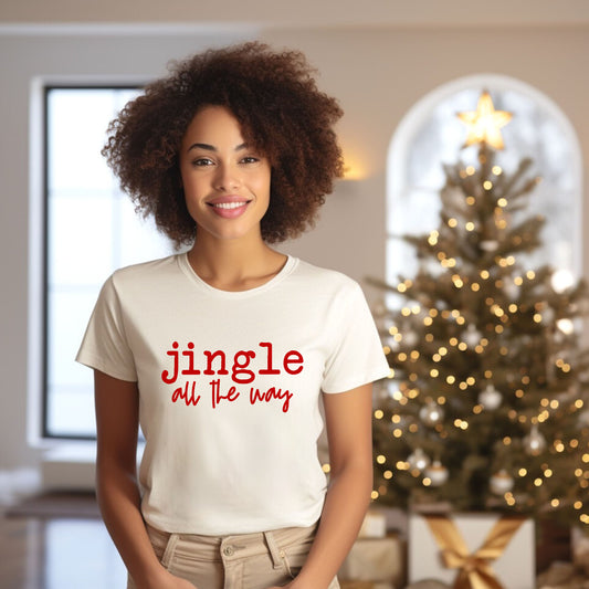Jingle All The Way Puff Print | Short Sleeve Graphic Tee