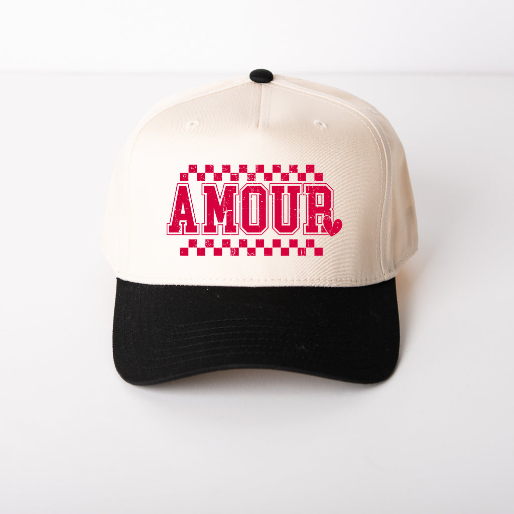 Amour Distressed Checkered | Canvas Trucker Hat