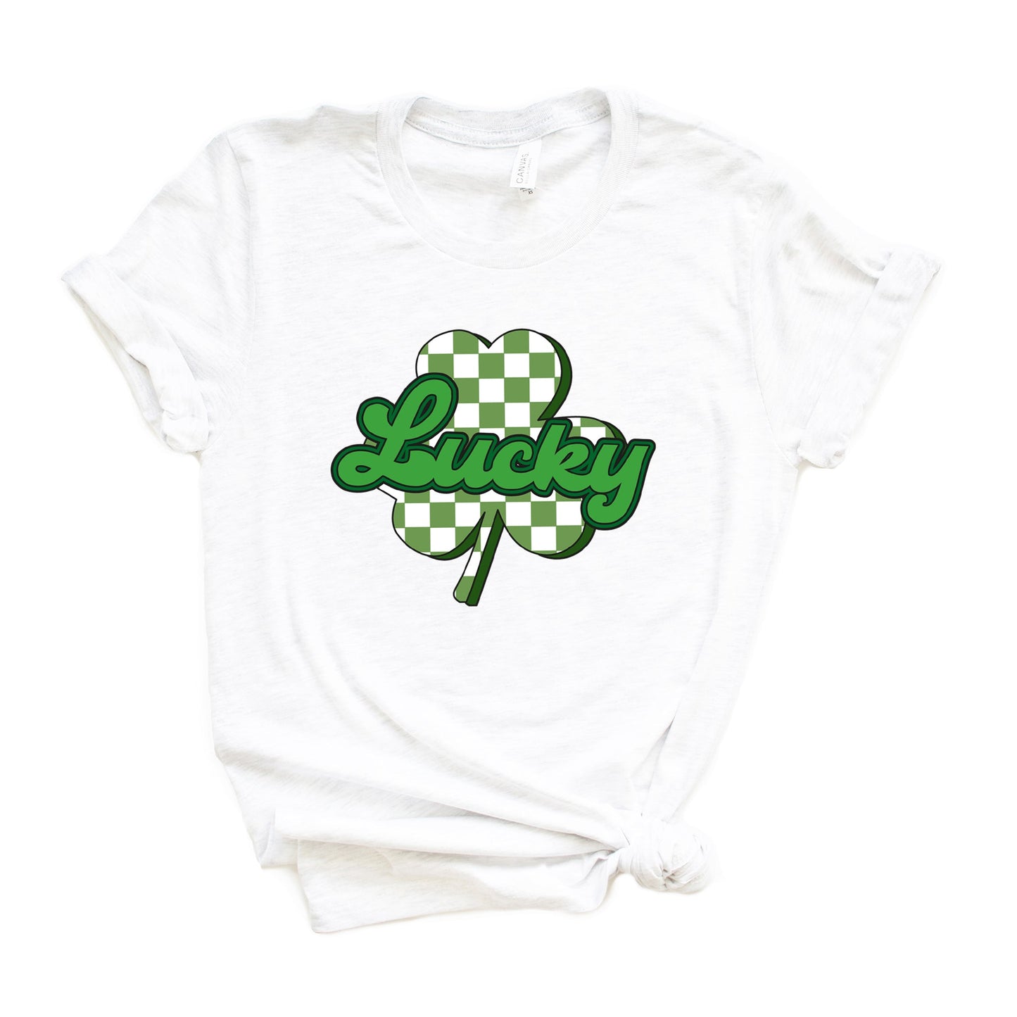 Lucky Cursive Shamrock | Short Sleeve Graphic Tee