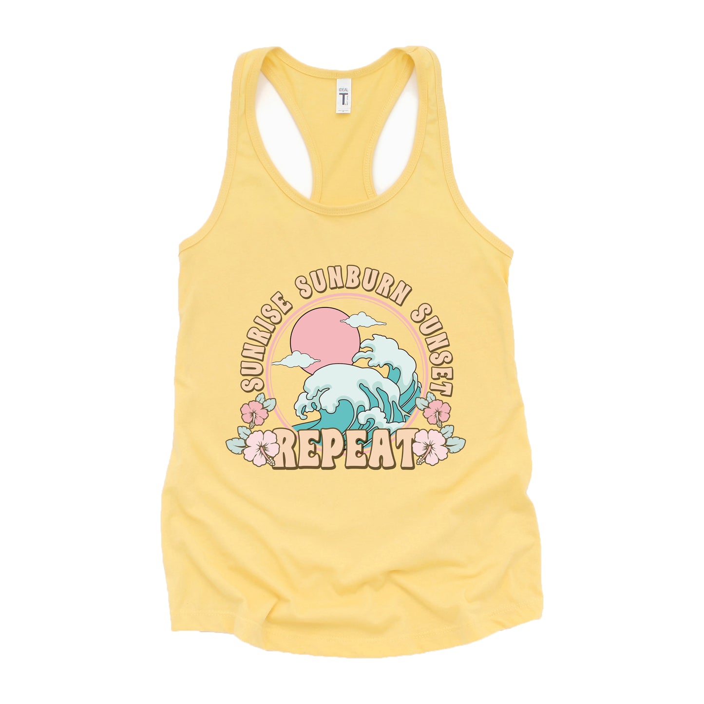 Sunrise Sunburn Sunset Repeat Wave | Racerback Tank