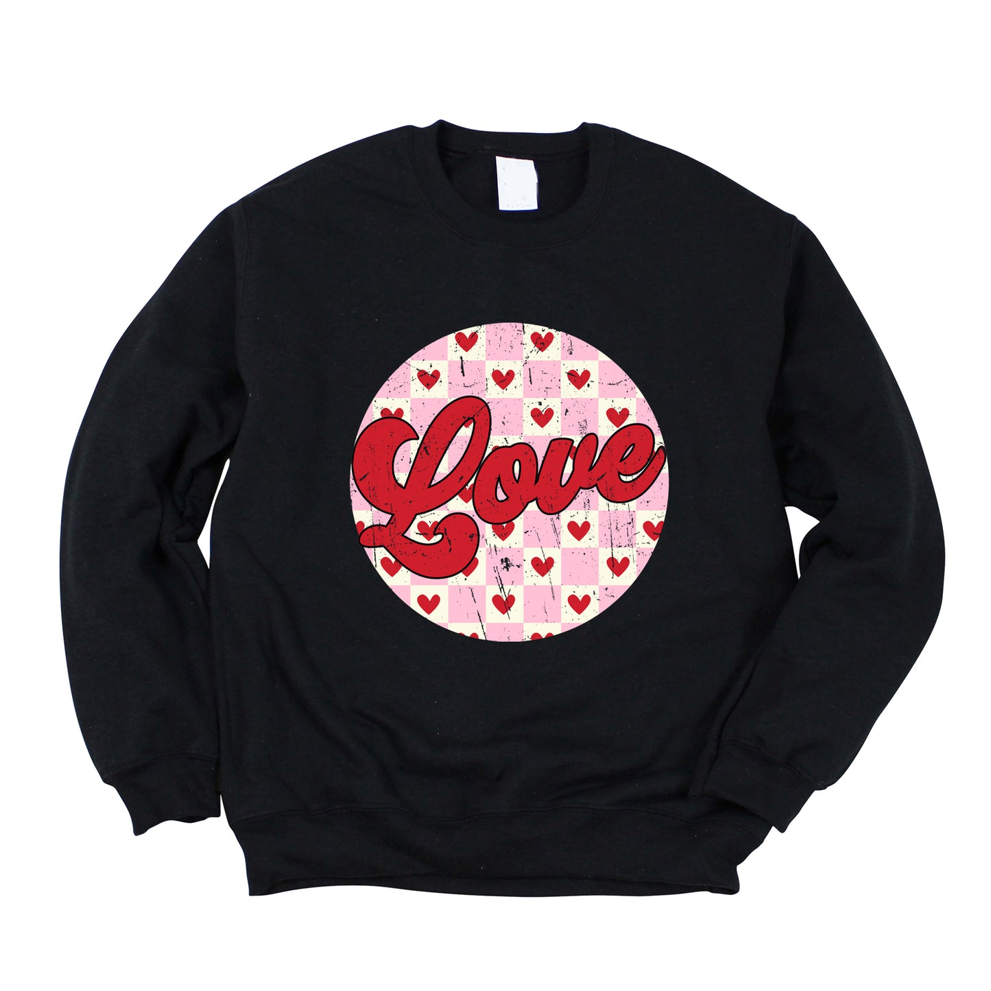 Retro Love Checkered Circle | Sweatshirt