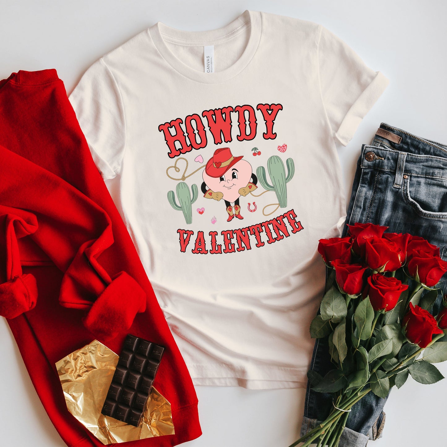 Howdy Valentine Heart | Short Sleeve Crew Neck