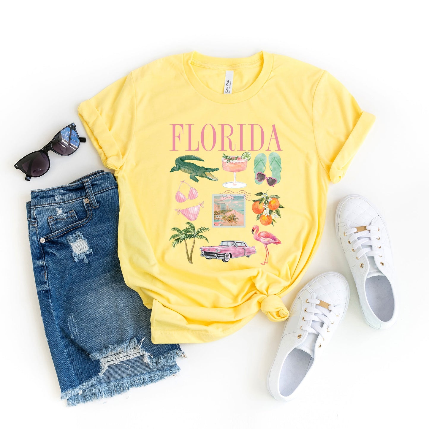 Florida Vacation Collage | Short Sleeve Graphic Tee