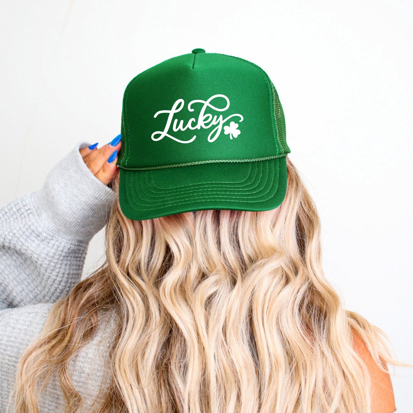 Cursive Lucky Clover | Foam Trucker Hat