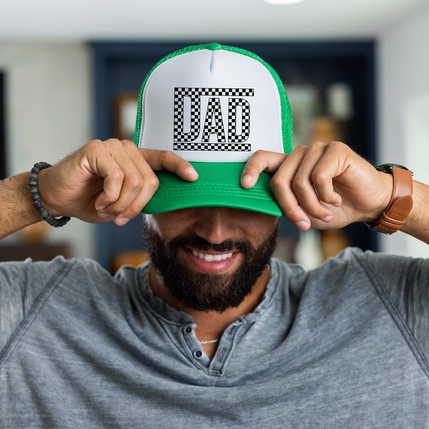 Dad Checkered Box | Foam Trucker Hat