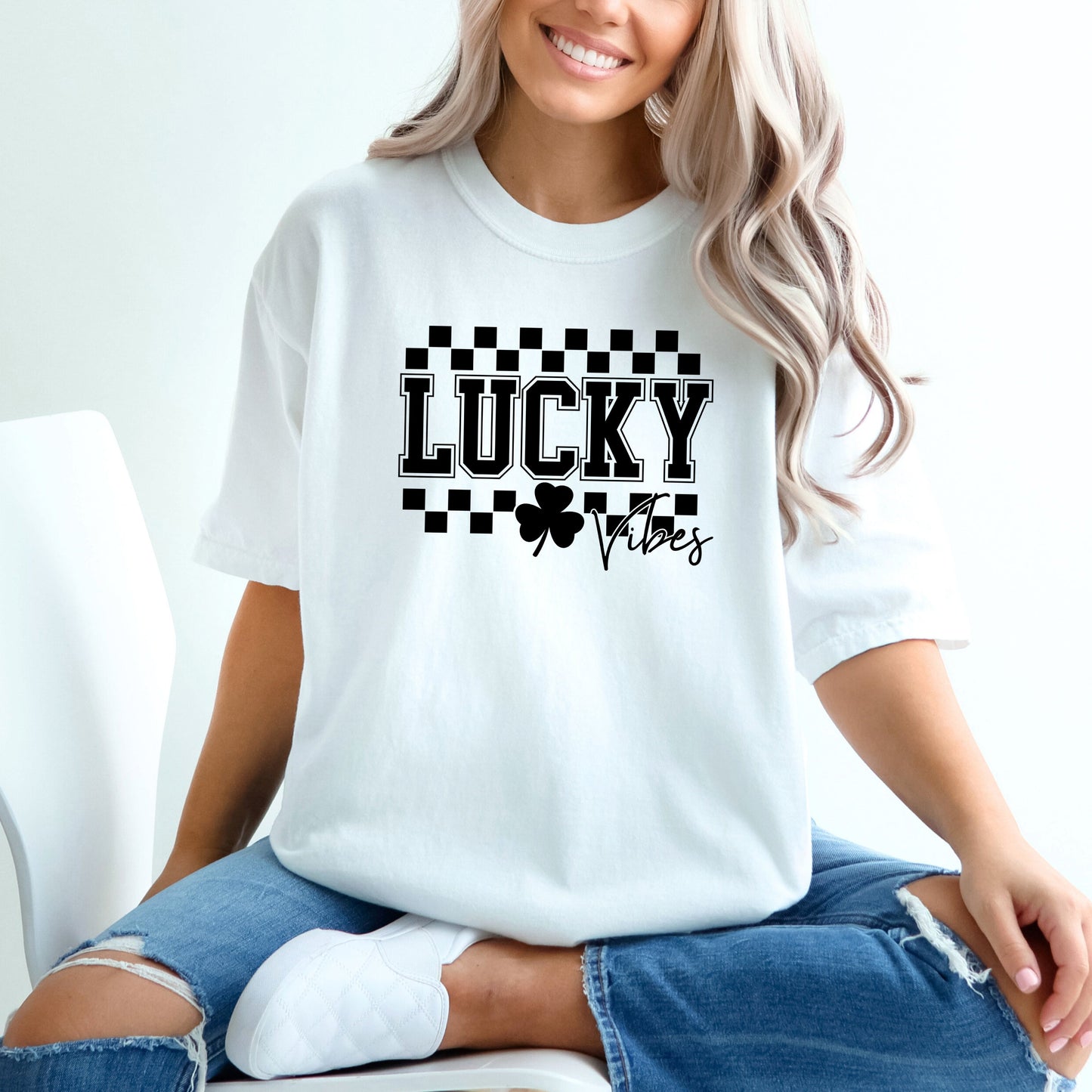 Lucky Vibes Checkered | Garment Dyed Tee