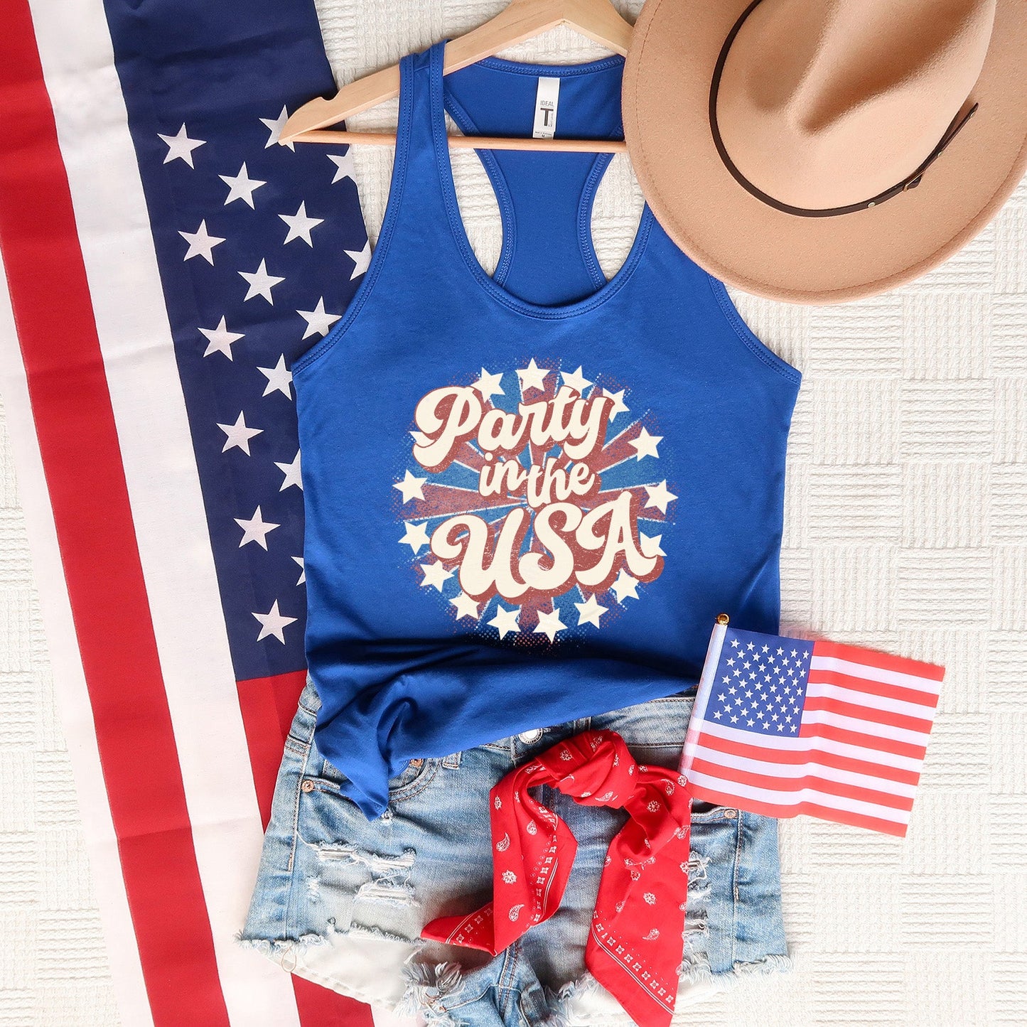 Party In The USA Circle | Racerback Tank