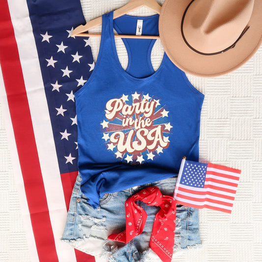 Party In The USA Circle | Racerback Tank
