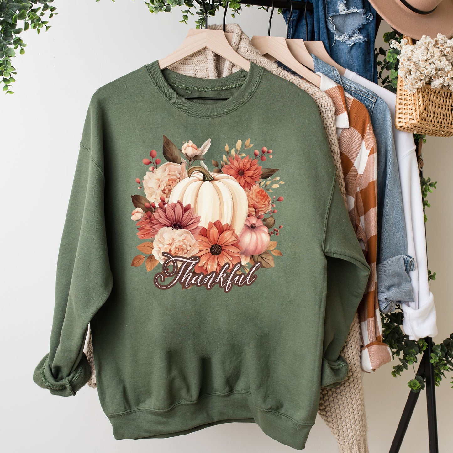 Thankful Pumpkin Floral | Sweatshirt