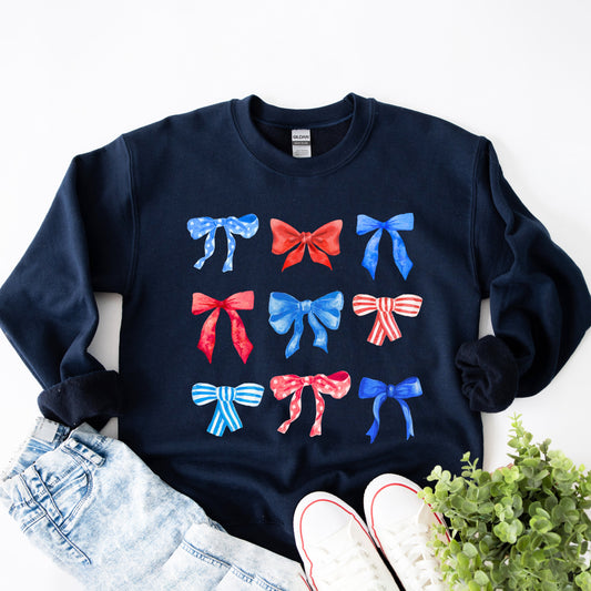 Patriotic Coquette Bow Chart | Sweatshirt