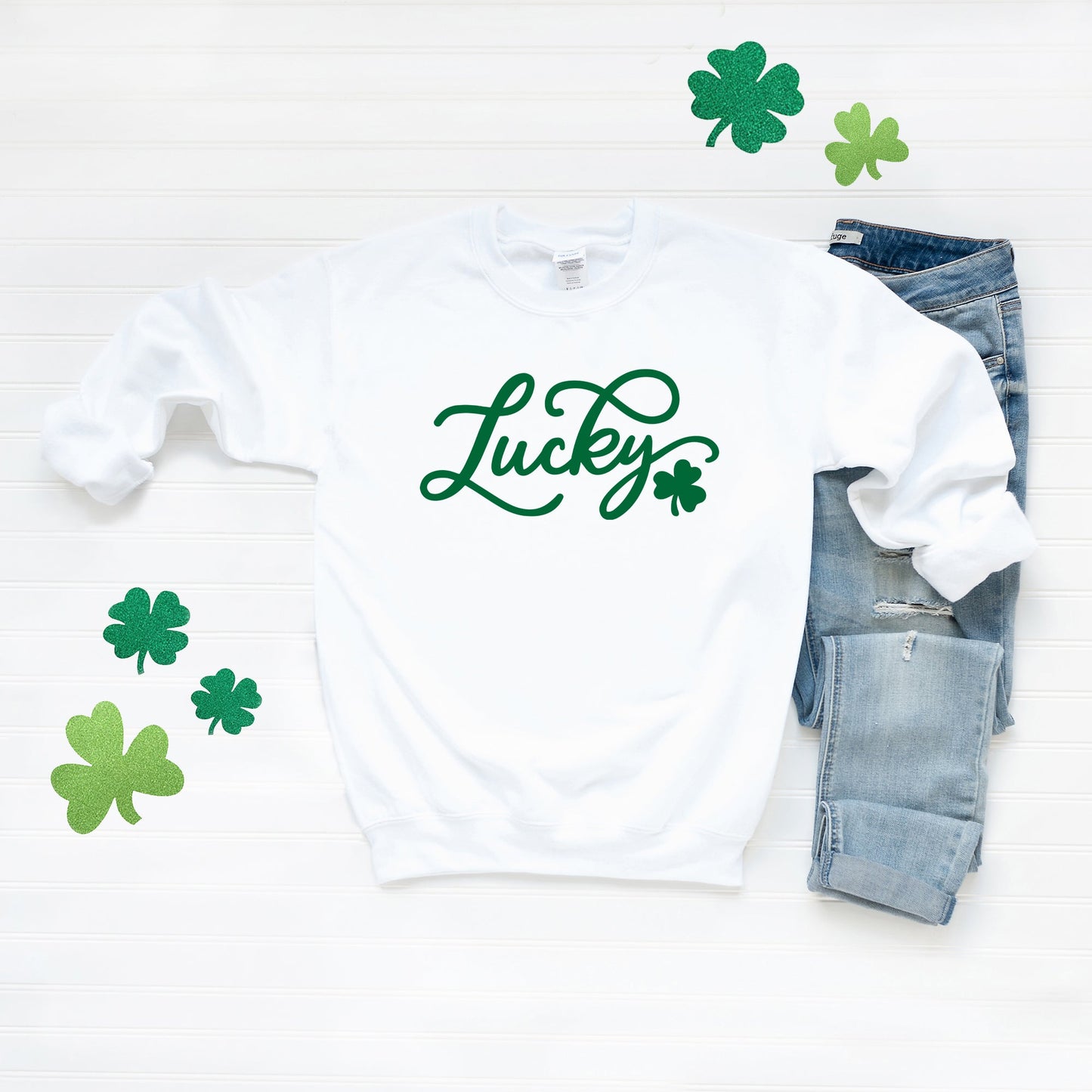 Cursive Lucky Clover | Sweatshirt