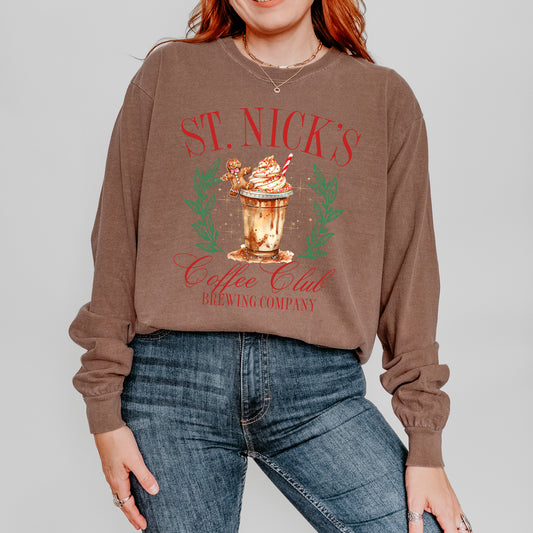 St. Nick's Coffee Club | Garment Dyed Long Sleeve