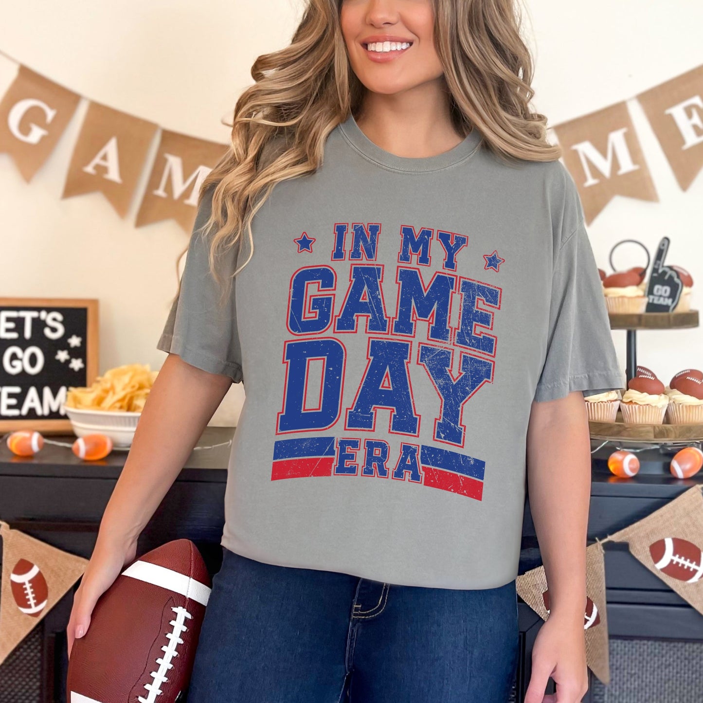 In My Game Day Era - Blue | Garment Dyed Tee