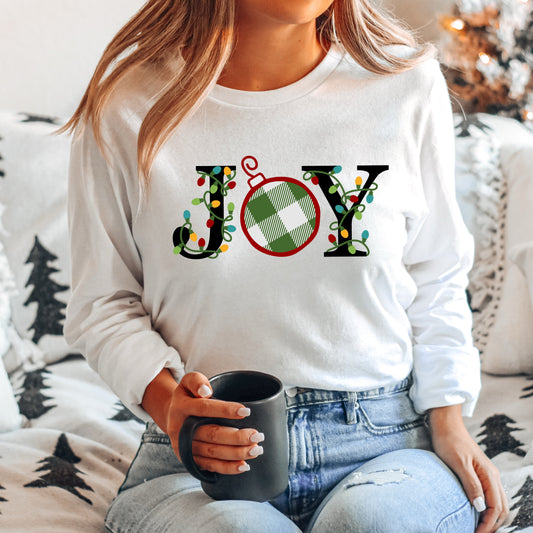 Joy Christmas Lights | Long Sleeve Crew Neck