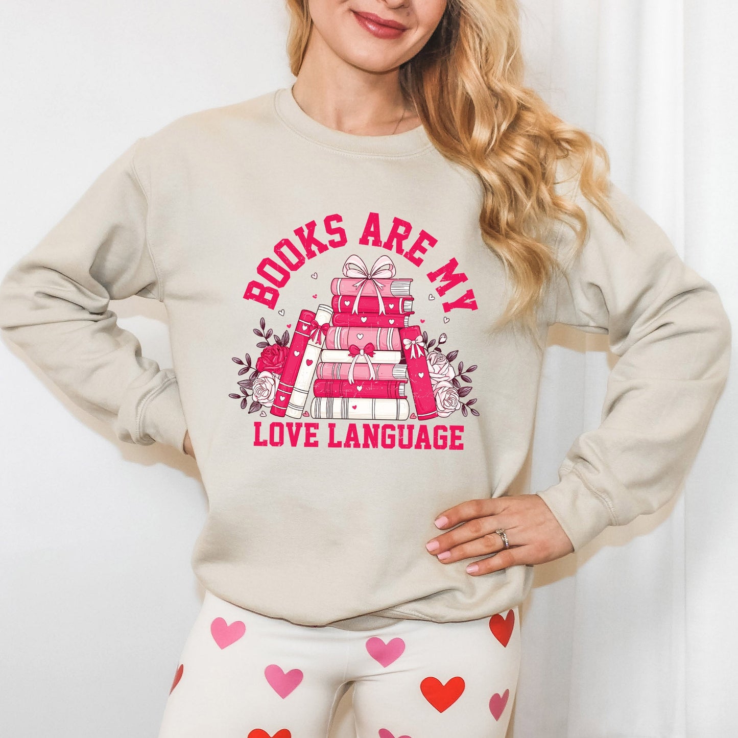 Books Are My Love Language Heart | Sweatshirt