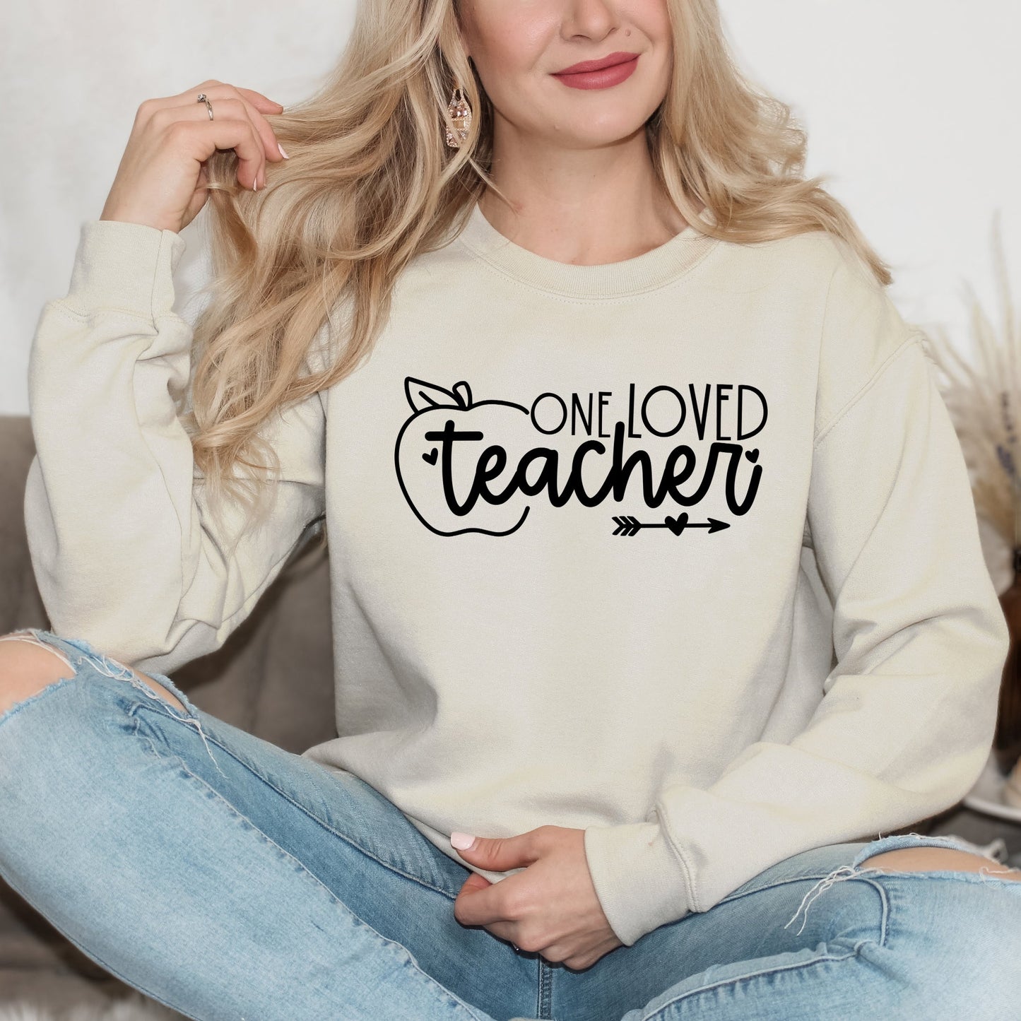One Loved Teacher Apple | Sweatshirt