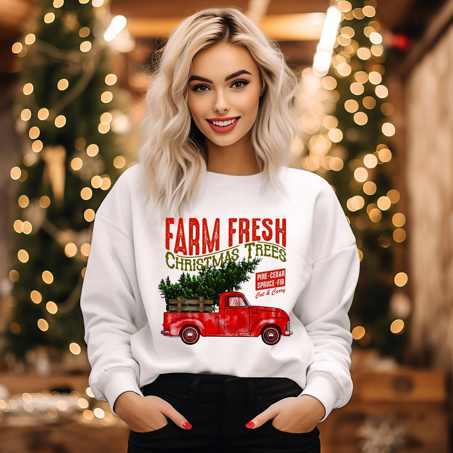 Farm Fresh Christmas Trees Truck | Sweatshirt