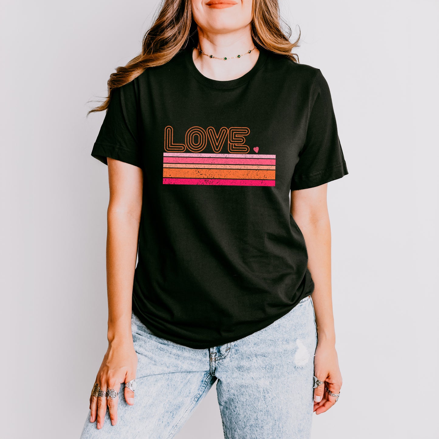 Retro Love Stripes | Short Sleeve Graphic Tee