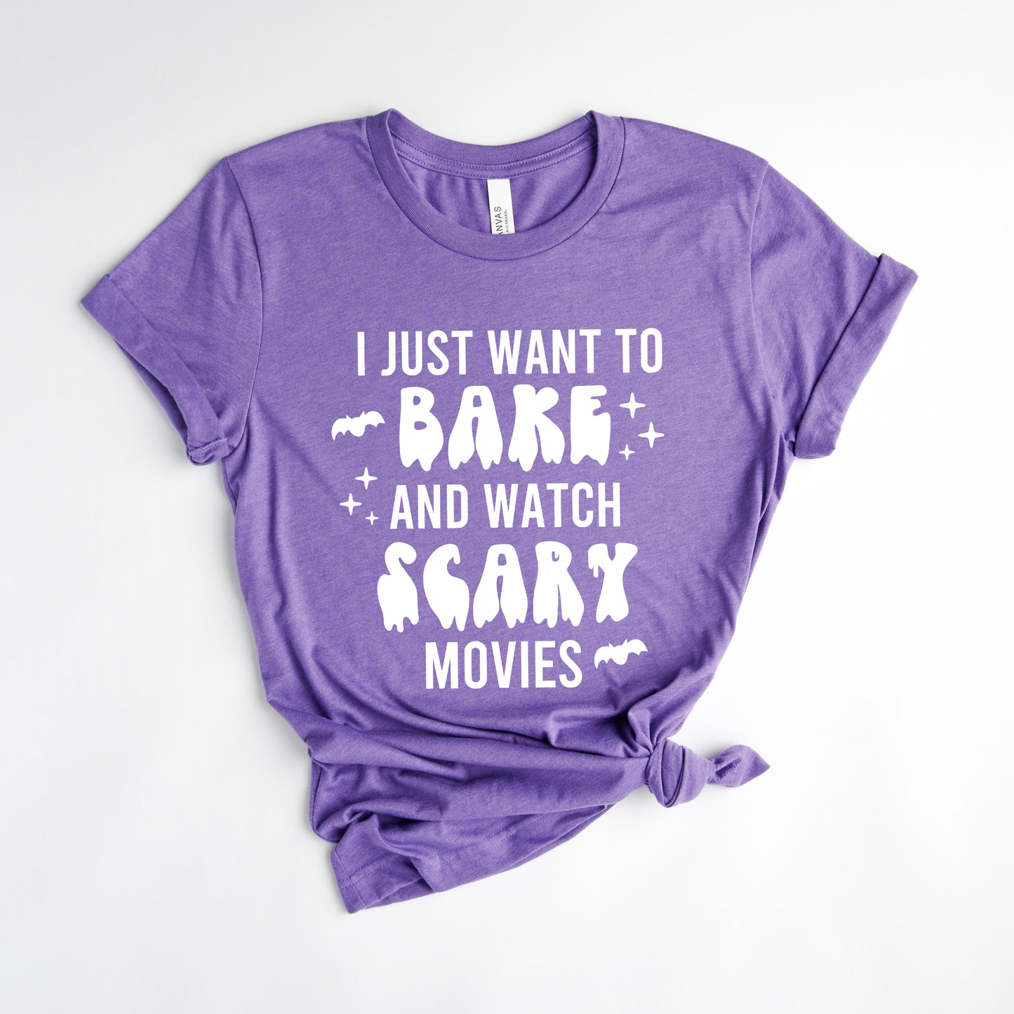 Bake And Watch Scary Movies | Short Sleeve Crew Neck