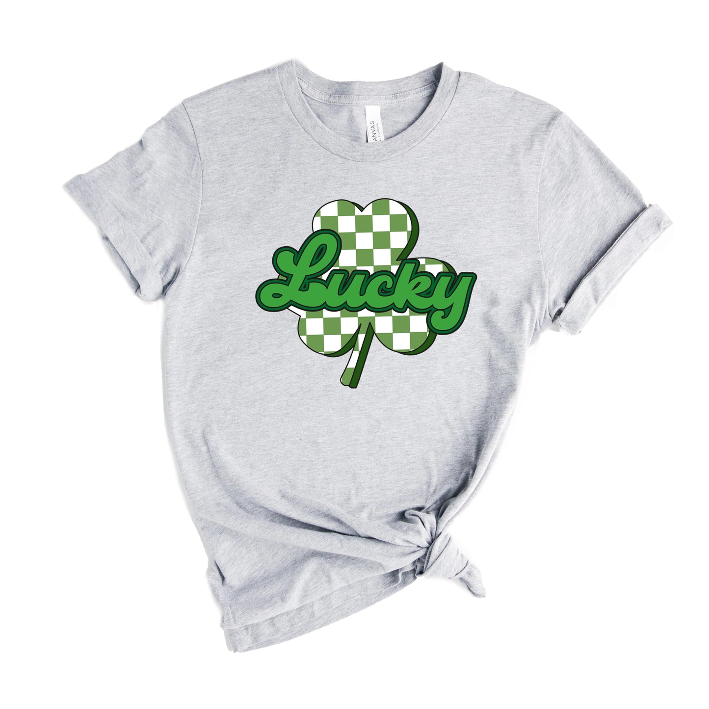 Lucky Cursive Shamrock | Short Sleeve Graphic Tee