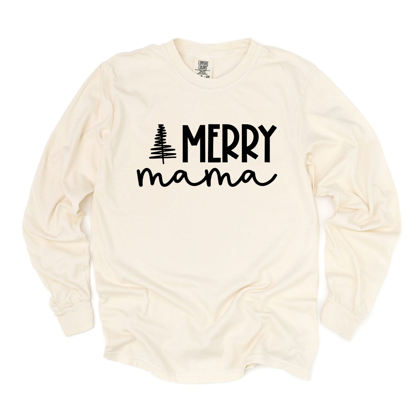 Merry Mama Tree | Garment Dyed Long Sleeve