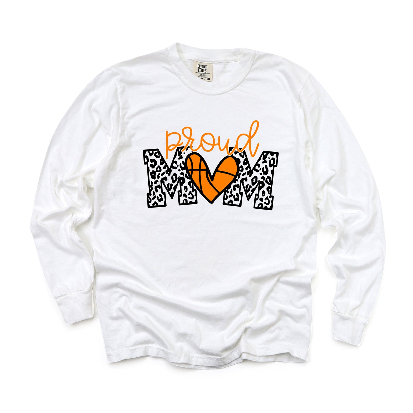 Proud Mom Basketball (Colorful) | Garment Dyed Long Sleeve