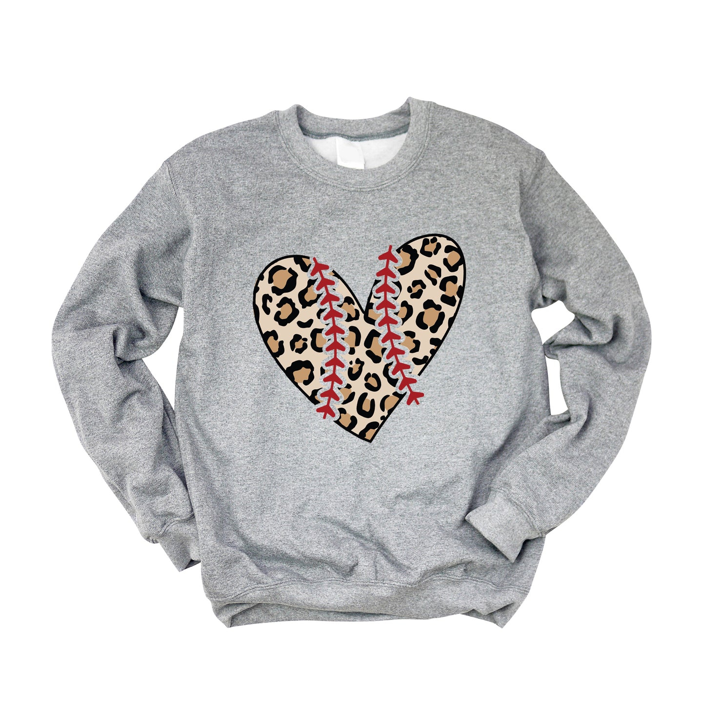 Leopard Baseball Heart | Sweatshirt