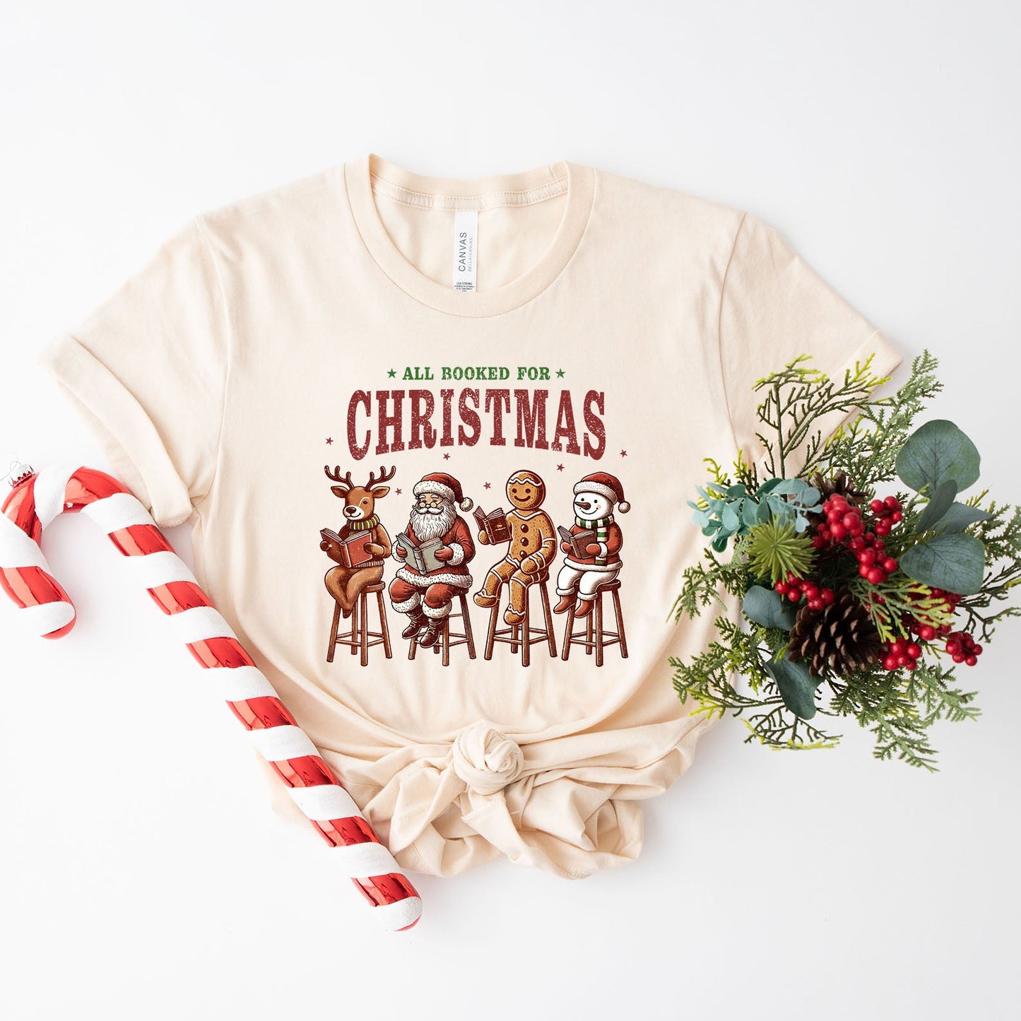 Booked For Christmas Stool | Short Sleeve Graphic Tee