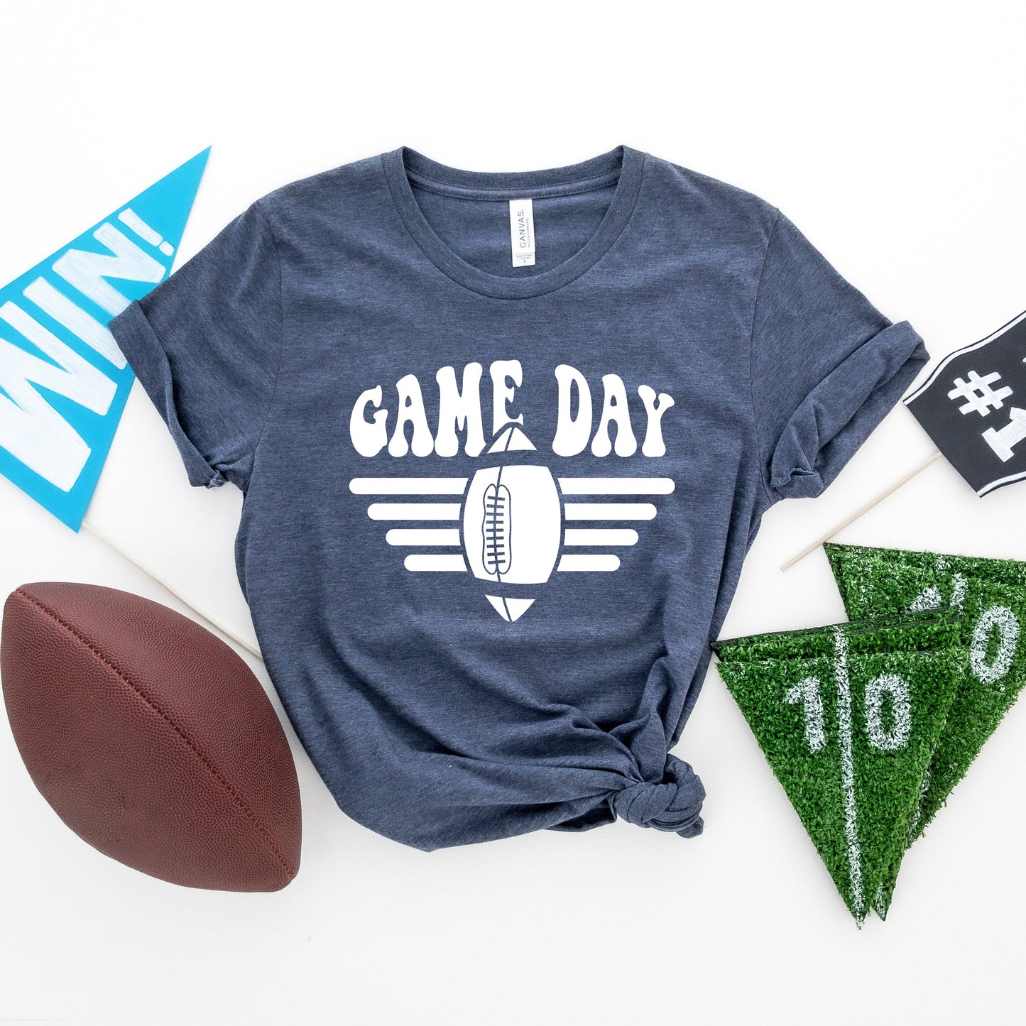 Football Game Day Stripes | Short Sleeve Graphic Tee