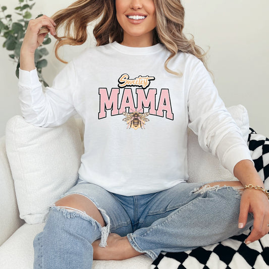 Coquette Sweetest Mama Bee | Garment Dyed Long Sleeve