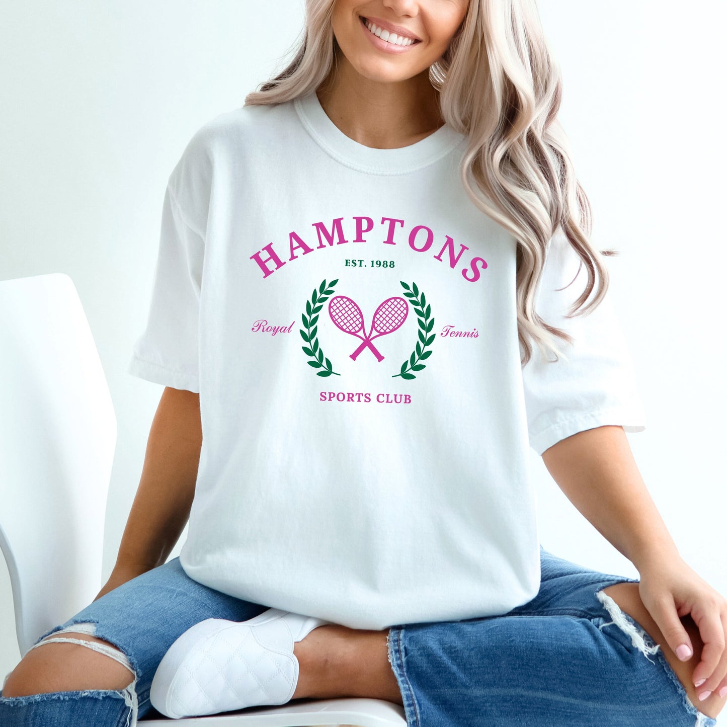 Hamptons Sports Club Tennis | Garment Dyed Short Sleeve Tee