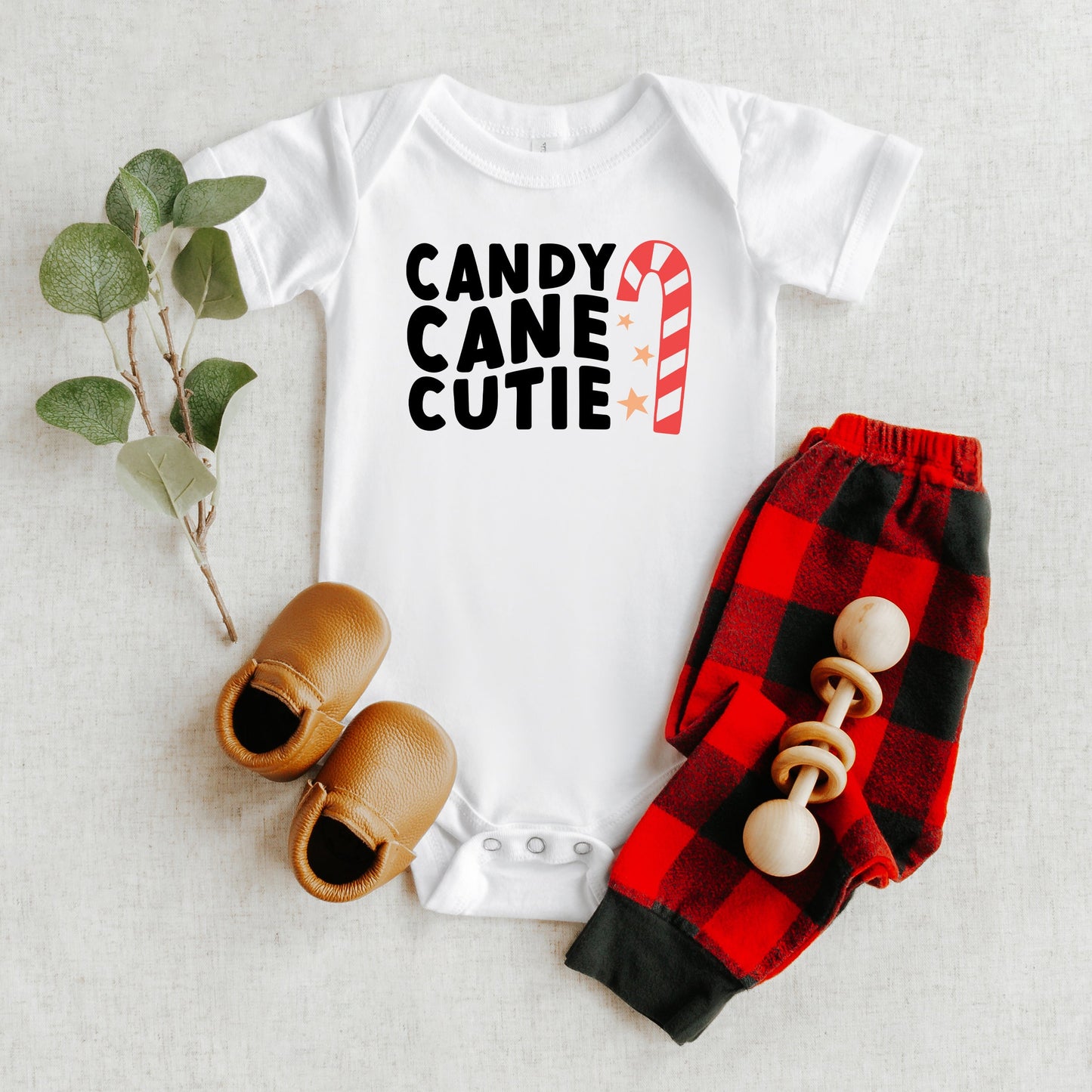 Candy Cane Cutie | Baby Graphic Short Sleeve Bodysuit