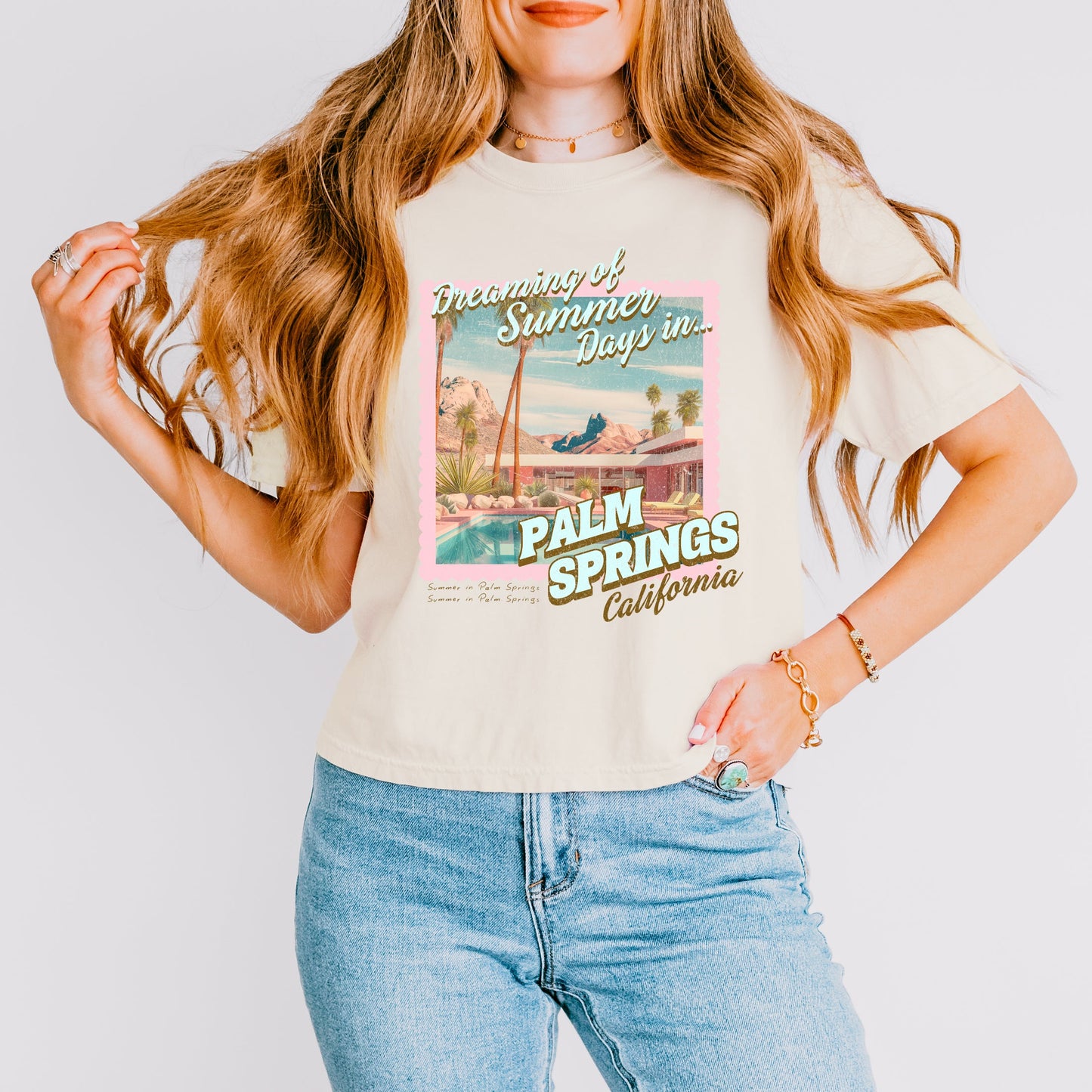 Dreaming Of Palm Springs | Relaxed Fit Cropped Tee