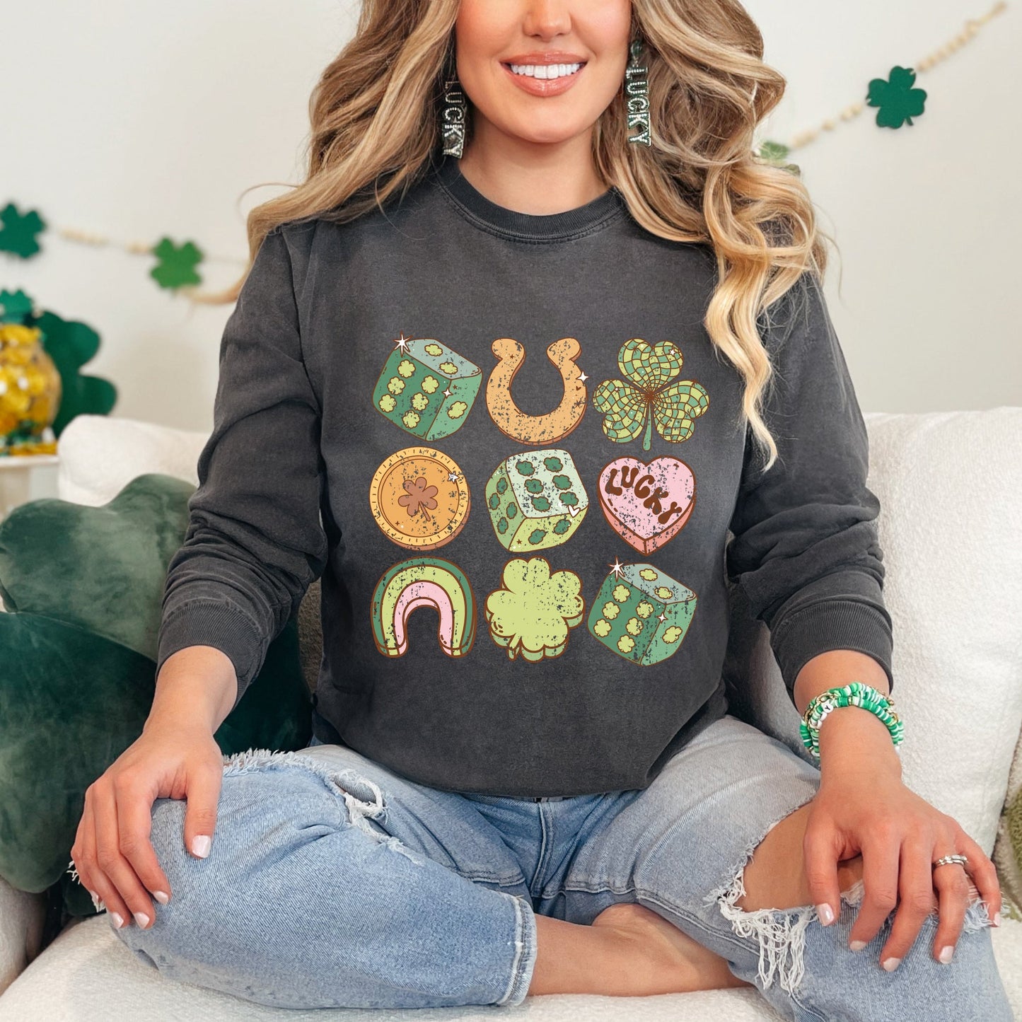 St. Patrick's Charm Chart | Garment Dyed Long Sleeve