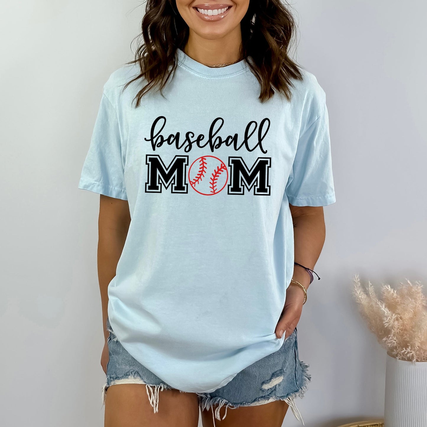 Baseball Mom With Ball | Garment Dyed Tee