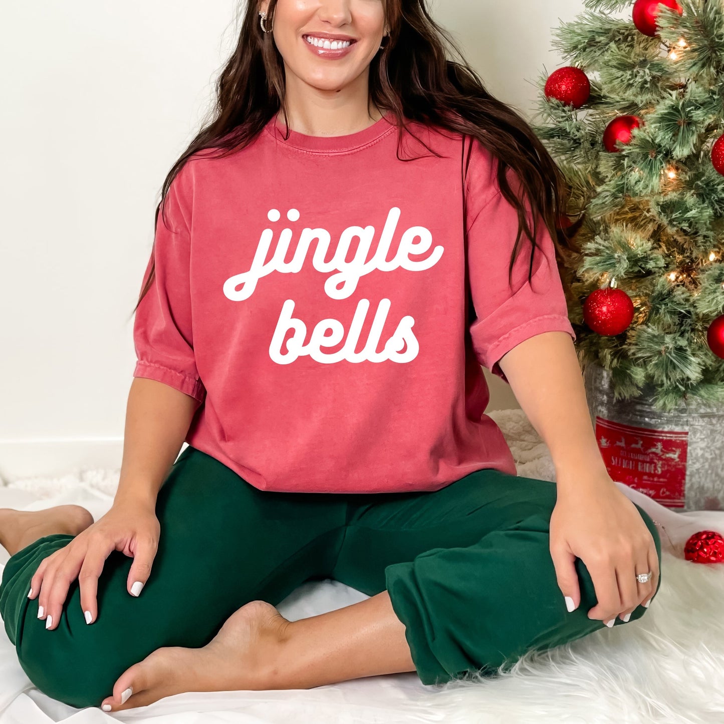 Jingle Bells Bold Cursive | Garment Dyed Tee