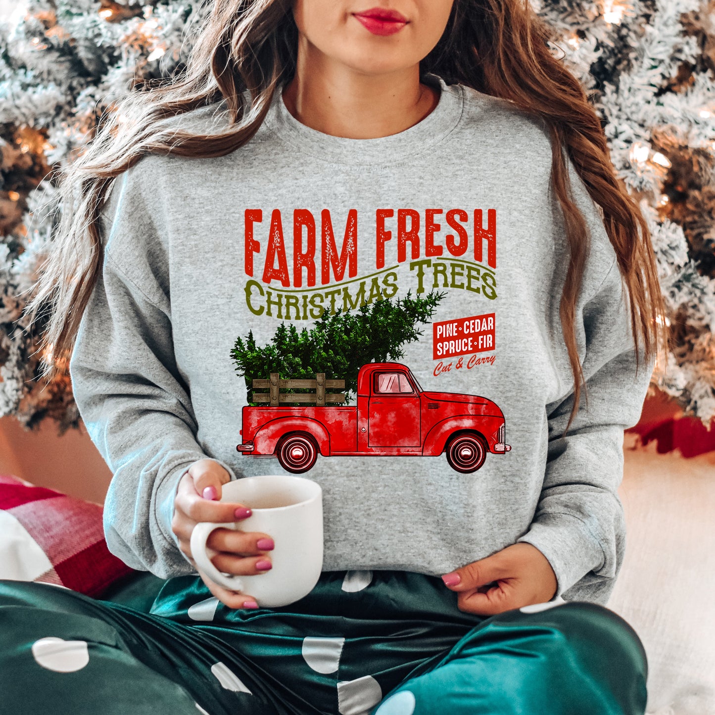 Farm Fresh Christmas Trees Truck | Sweatshirt