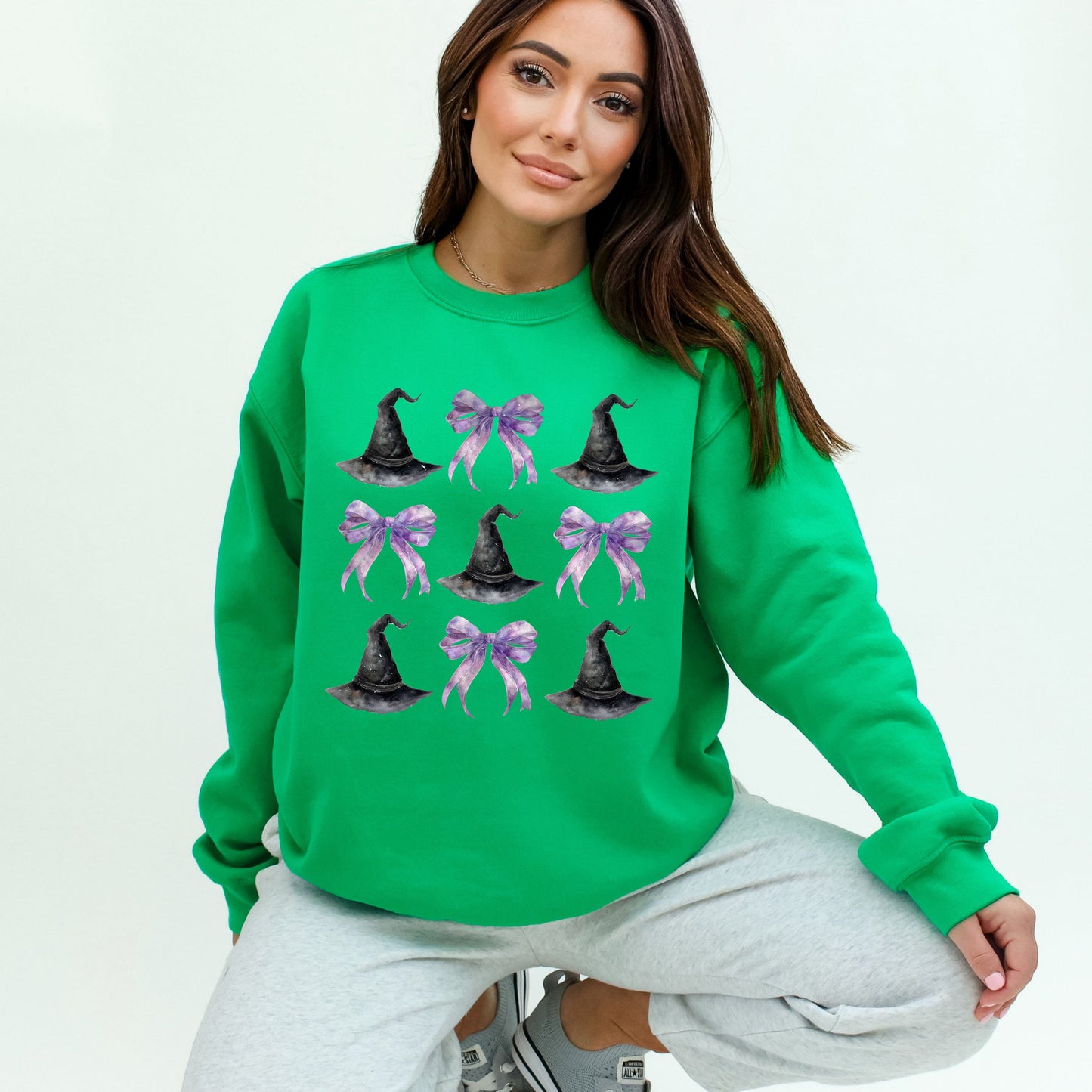 Coquette Purple Bow W Hat | Sweatshirt
