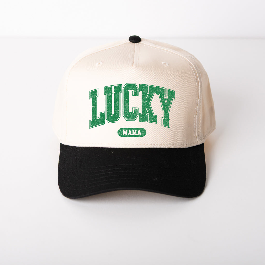 Lucky Mama Distressed | Canvas Trucker Hat
