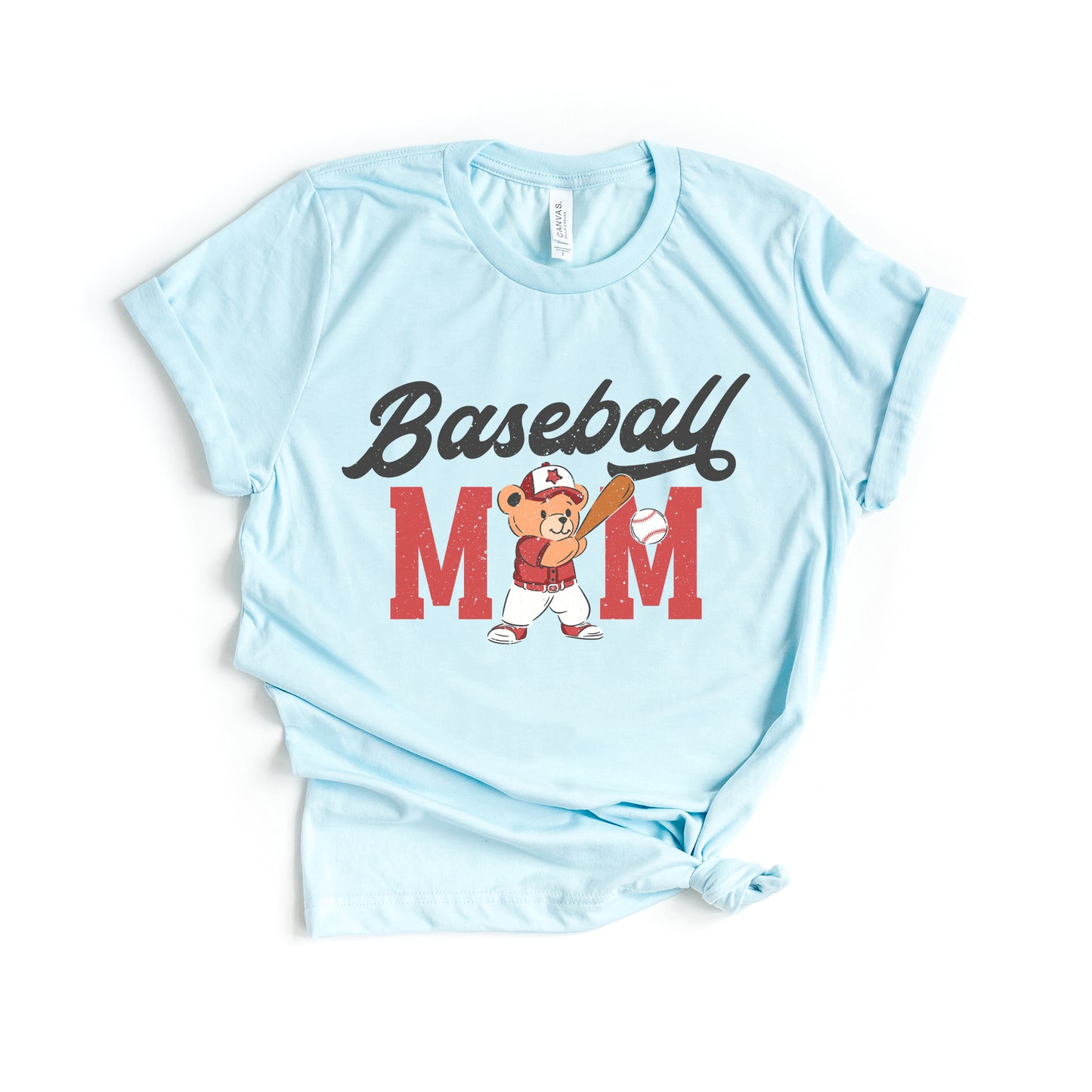 Baseball Mom Teddy Bear | Short Sleeve Graphic Tee