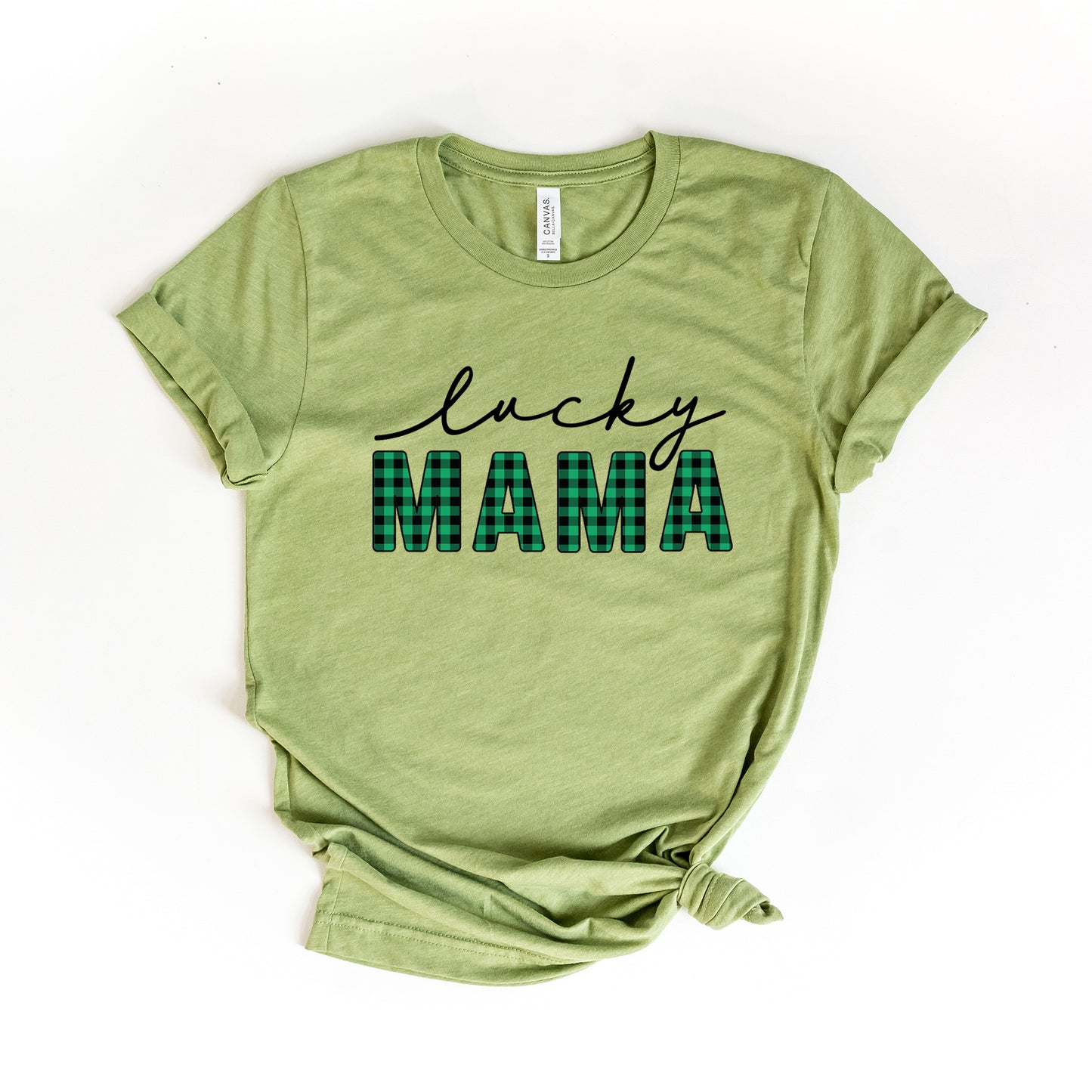 Lucky Mama Buffalo Plaid | Short Sleeve Graphic Tee