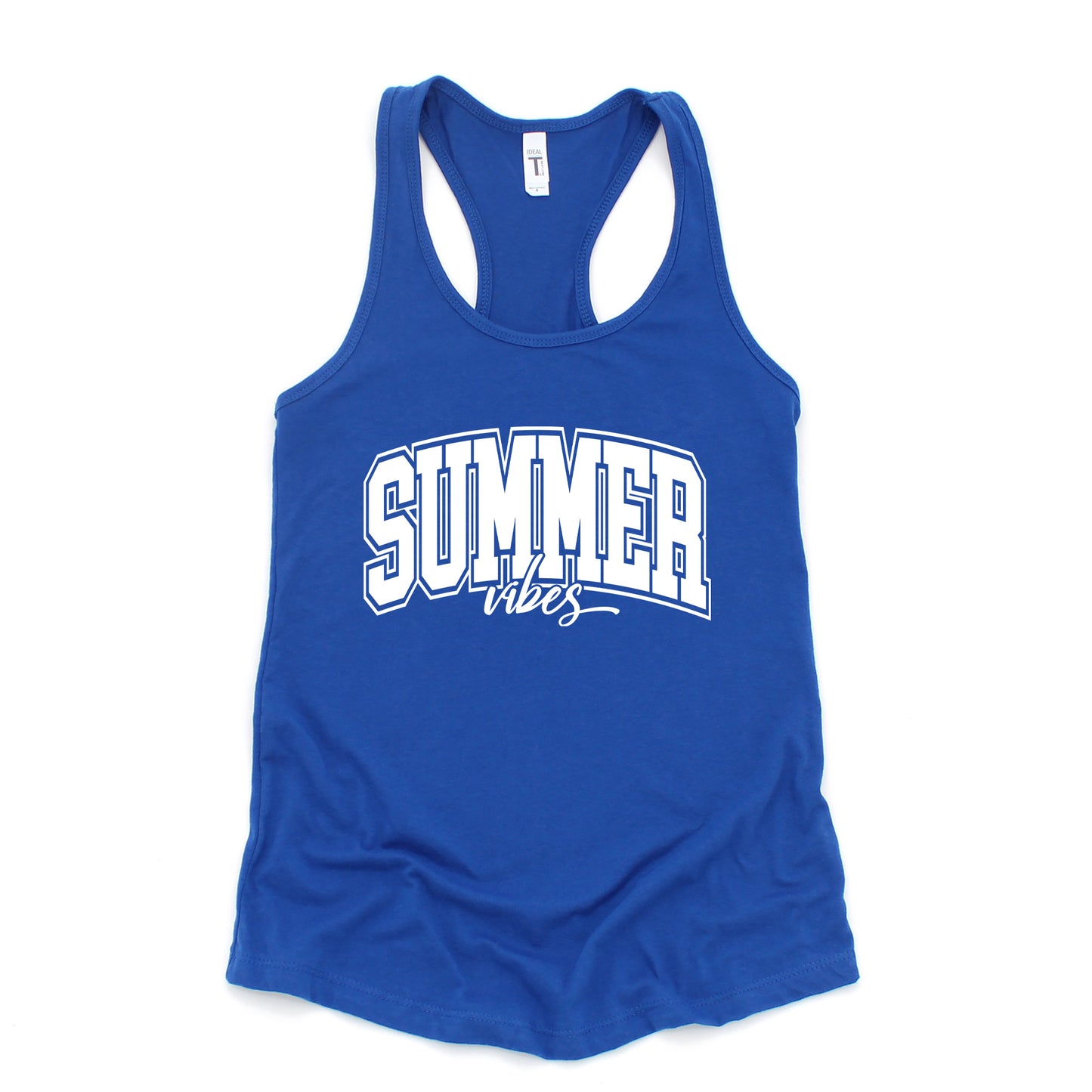 Varsity Summer Vibes Cursive | Racerback Tank