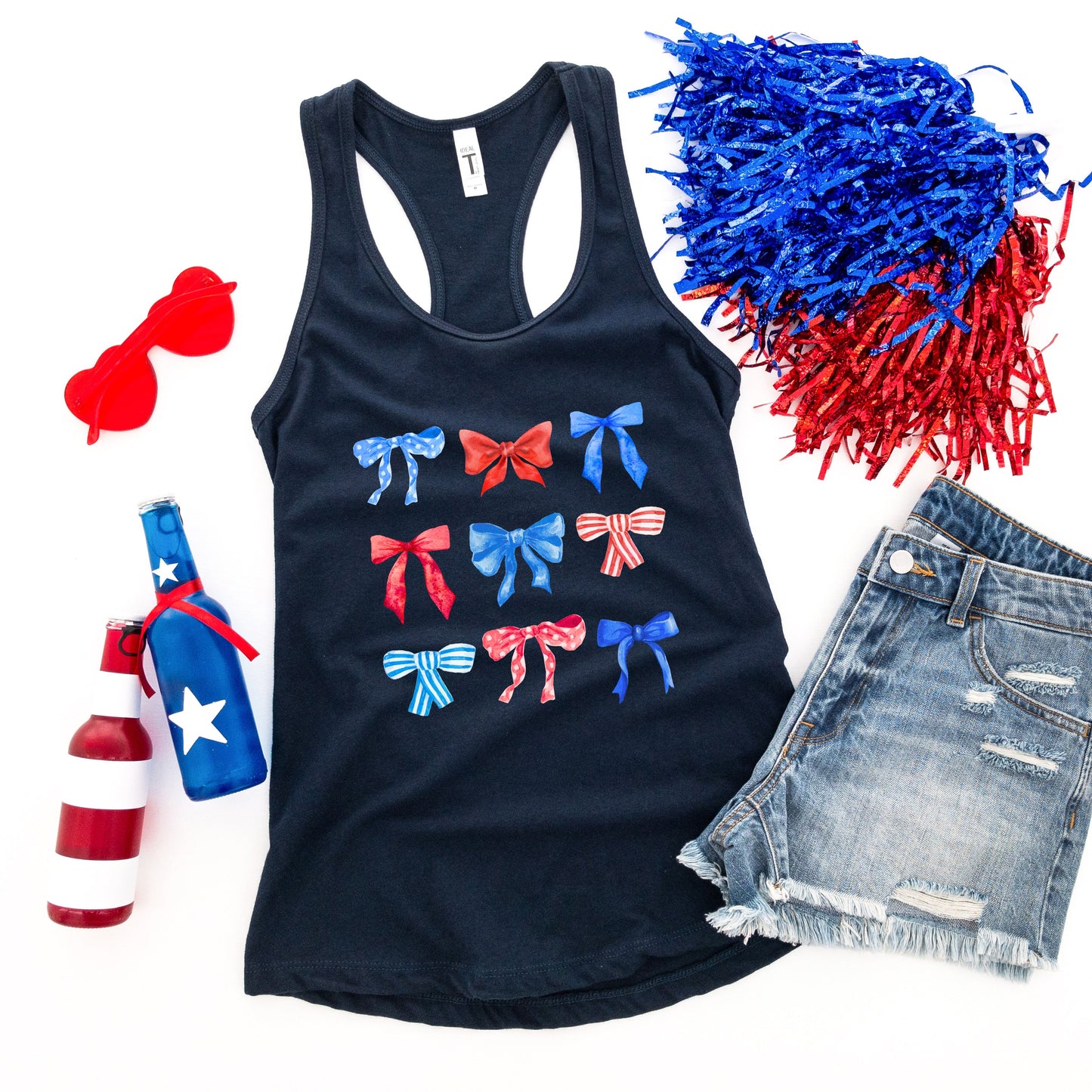 Patriotic Coquette Bow Chart | Racerback Tank