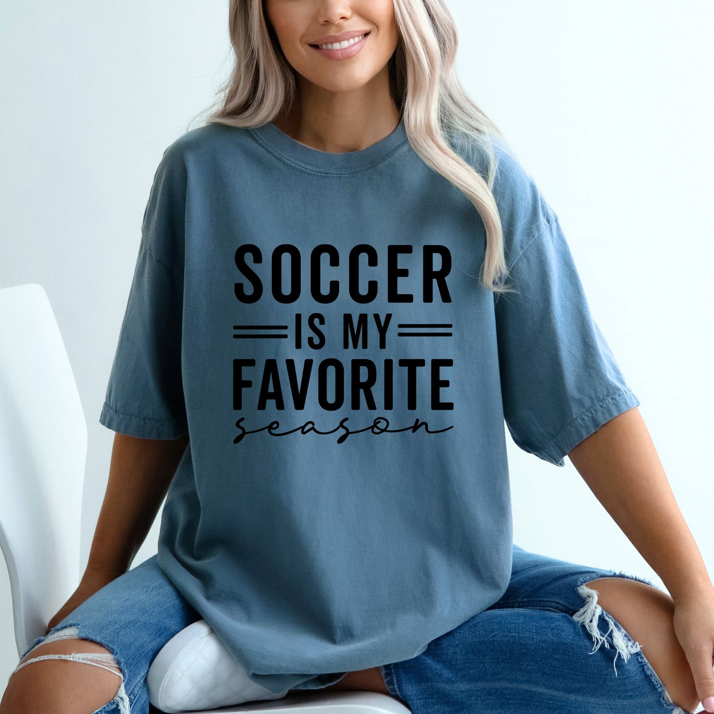 Soccer Is My Favorite Season | Garment Dyed Short Sleeve Tee