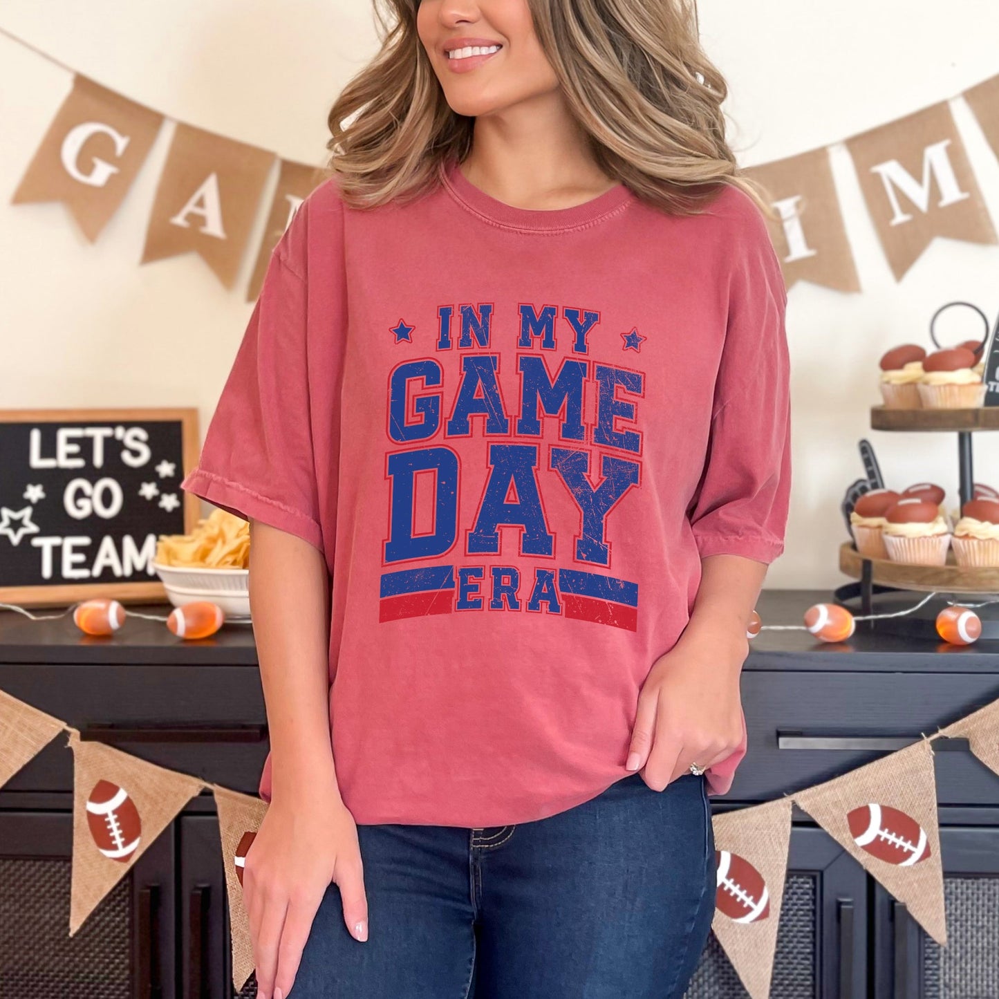 In My Game Day Era - Blue | Garment Dyed Tee