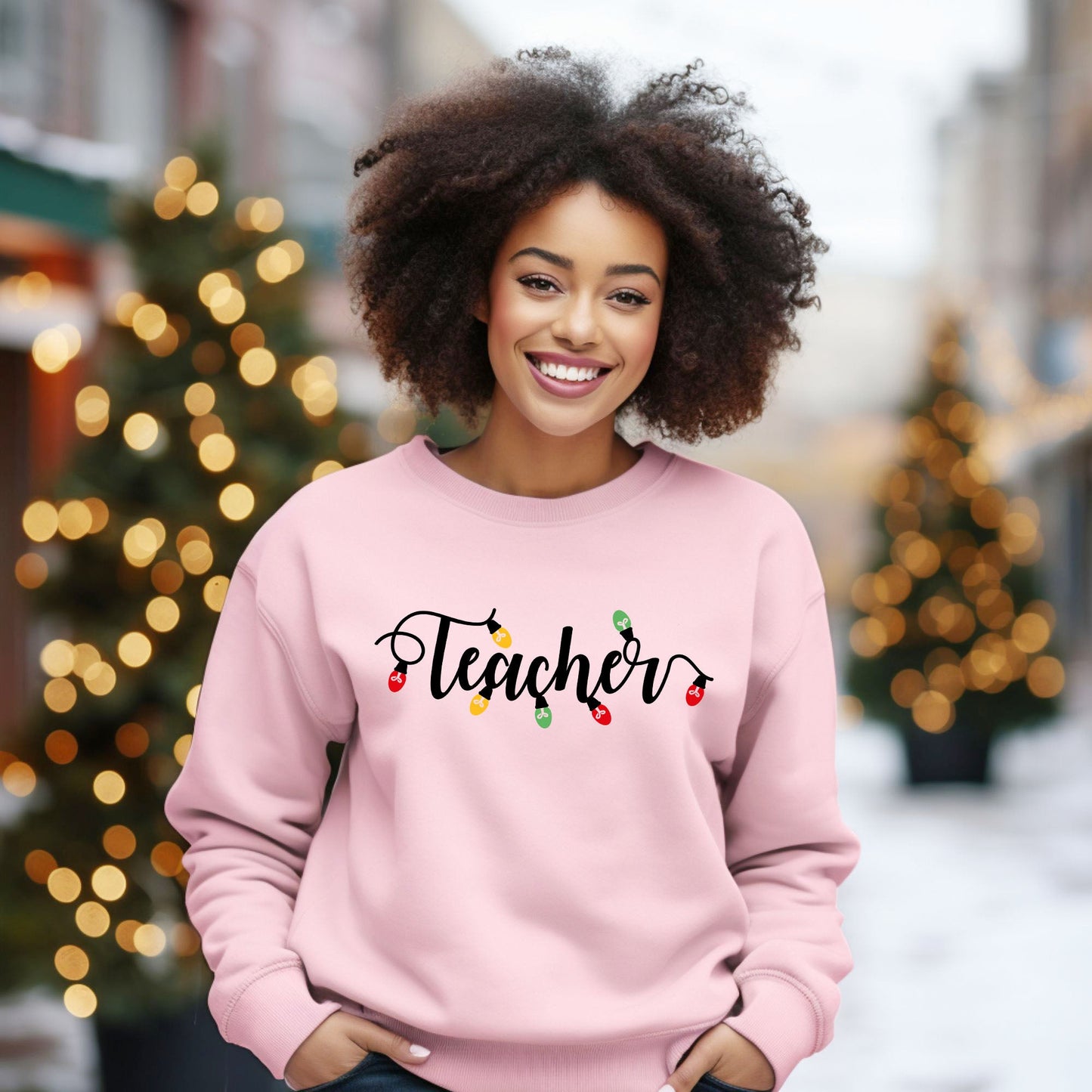 Teacher Christmas Lights | Sweatshirt