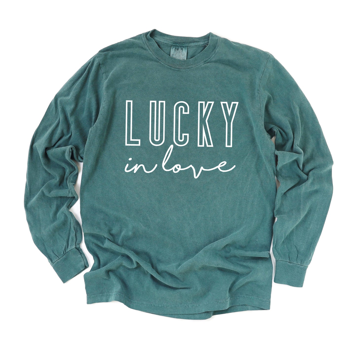 Lucky In Love | Garment Dyed Long Sleeve