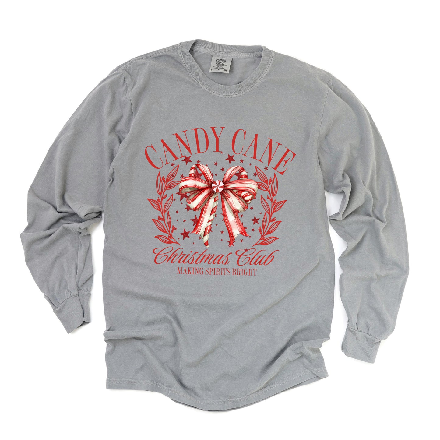 Coquette Candy Cane | Garment Dyed Long Sleeve