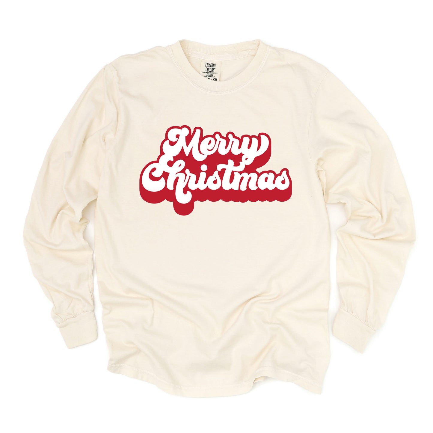Retro Merry Christmas | Garment Dyed Long Sleeve
