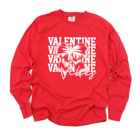 Coquette Valentine Vibes Stacked | Garment Dyed Long Sleeve